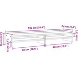  Stalak za monitor siva boja hrasta 100x24x16 cm drveni | shoptok.hr