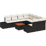 vidaXL Set vrtnih sofa Set od 9 Crna i krem | shoptok.hr