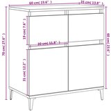 Komoda betonsko siva 60x35x70 cm inženirski les | Shoptok.si