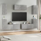 vidaXL 7-dijelni set tv ormarića siva boja betona konstruirano drvo Cijene
