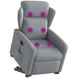 vidaXL Masažni naslonjač na podizanje od tkanine svjetlosivi | shoptok.hr