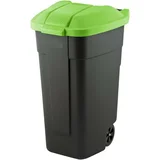 KONTEJNER - ZABOJNIK ZA SMETI 110L NA KOLESIH ČRN Z ZELENIM POKROVOM