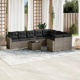  10-dijelni set vrtnih sofa od poliratana s jastucima sivi | shoptok.hr