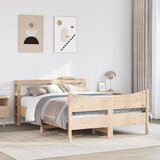  Okvir za krevet s uzglavljem 140x200 cm od masivne borovine | shoptok.hr