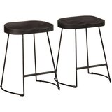 vidaXL Barski stolčki 2 črni Black 46x38x52 cm trden mangov les | Shoptok.si