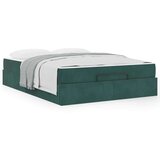  Konstrukcija postelje Temno zelena 140 x 200 cm Žamet | Shoptok.si