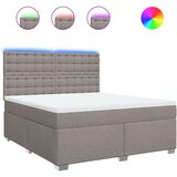 vidaXL Krevet s oprugama i madracem smeđesivi 180x200 cm tkanina | shoptok.hr