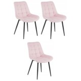  BERA stolica - svijetlo ružičasti baršun / crne noge x 3 | shoptok.hr
