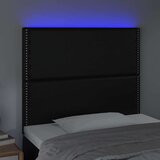  Posteljno vzglavje črno 80x5x118/128 cm umetno usnje, (20737052) | Shoptok.si