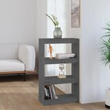 vidaXL knjižna omara/pregrada siva 60x30x103,5 cm trdna borovina Cene