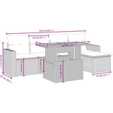  6-dijelni set vrtnih sofa od poliratana s jastucima sivi | shoptok.hr