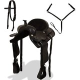 Western Sedlo, Uzda i Obujmica Prava Koža 16 " Crno | shoptok.hr