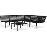  6-dijelna vrtna garnitura s jastucima crna PVC | shoptok.hr