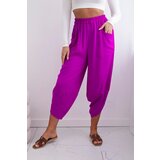 Kesi Włoski Trousers with wide leg and pockets dark purple | shoptok.hr