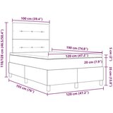vidaXL vzmetnica s podlago in LED temno siva 120x190 cm tkanina | Shoptok.si
