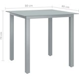 vidaXL Vrtna jedilna garnitura 5-delna aluminij srebrna in črna | Shoptok.si