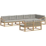 vidaXL Zunanja garnitura za sedenje 6 pcs Bela in svetlo siva, (5000281790) | Shoptok.si