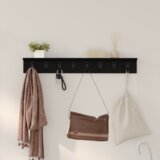 vidaXL Nadwyčajna obešalnik za plašče Črni hrast 80 x 10.5 x 10.5 cm | Shoptok.si