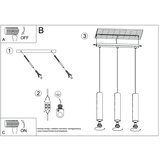 Sollux SL.1486 - visilica na sajli lagos 3xGU10/10W/230V zelena | Eponuda.com