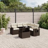  6-dijelni set vrtnih sofa od poliratana s jastucima smeđi | shoptok.hr