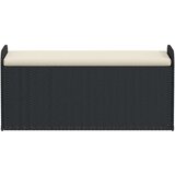  Klupa za pohranu s jastukom crna 115 x 51 x 52 cm od poliratana | shoptok.hr