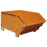 eurokraft pro Zaboj iz jeklene pločevine, prostornina 1 m³, s preklopno loputo, rumeno oranžen | Shoptok.si