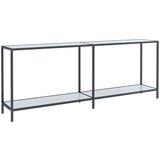 vidaXL Konzolni stol bijeli 200 x 35 x 75,5 cm od kaljenog stakla | shoptok.hr