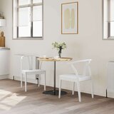  Stolac za blagovanje 2 pcs Bijela i bijela Čvrsto drvo od gume | shoptok.hr