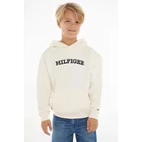 Tommy Hilfiger Otroški pulover bež barva, s kapuco