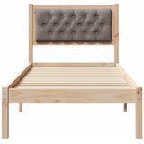  Krevetna konstrukcija Sivo-smeđa 75 x 190 cm Čvrsto borovo drvo | shoptok.hr
