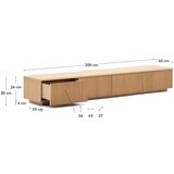 Kave Home TV komoda u dekoru hrasta u prirodnoj boji 200x30x40 cm Helvine – | shoptok.hr