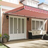  Skrovita tenda Crvena i bijela 600 × 350 cm Poliester i čelik | shoptok.hr