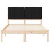 vidaXL Posteljni okvir z oblazinjenim vzglavjem Črna 120 x 190 cm | Shoptok.si