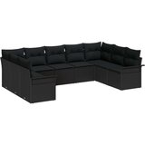  Set od 9 komada vrtnog kauča s jastučićima Crni poli ratan | shoptok.hr