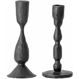 Bloomingville set od 2 crna metalna svijećnjaka Deja, visina 16 cm