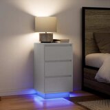vidaXL Noćni ormarić s LED svjetlima bijeli 38x34x65 cm Cijene