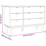 Ladičar OTTA smeđe-sivi 111 x 42 x 73 5 cm od masivne borovine | shoptok.hr