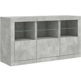 vidaXL Komoda z LED lučkami betonsko siva 123x37x67 cm | Shoptok.si