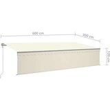  Avtomatsko zložljiva tenda s senčilom 6x3 m krem, (20703211) | Shoptok.si