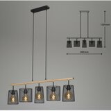 BRILO 4078-054 - Luster na sajli WOOD & STYLE 5xE27/60W/230V | Eponuda.com