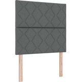 vidaXL Postelja s box vzmetjo z vzmetnico in klopjo temno siva 120x200 cm tkanina | Shoptok.si