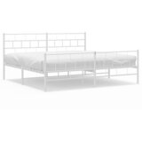  Metalni okvir kreveta uzglavlje i podnožje bijeli 200x200 cm | Eponuda.ba