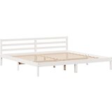 vidaXL Krevet s regalom z knjige bez madraca bijeli 200x200cm borovina | shoptok.hr