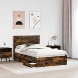  Krevetna konstrukcija s ladicama Dimljeni hrast 135 x 190 cm | shoptok.hr