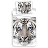 Jerry Fabrics Bijela/siva pamučna dječja posteljina za krevet za jednu osobu 140x200 cm White Tiger – | shoptok.hr