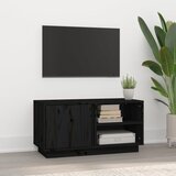 The Living Store TV omarica črna 80x35x40,5 cm trdna borovina - TV Omarica, (21375676) Cene