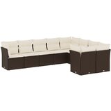  The Living Store Vrtna sedežna garnitura 9-delna z blazinami rjava poli ratan - Vrtna Sedežna Garniture, (21451632) | Shoptok.si