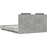  Okvir kreveta s uzglavljem LED siva boja betona 150 x 200 cm | shoptok.hr