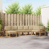  Set vanjskih sofa s jastukom 8 pcs Bijela i bež | shoptok.hr