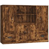 Maison Chic 3 kosi Visoke omare - Komode - Predalnik dimljen hrast inženirski les, (21719249) Cene
